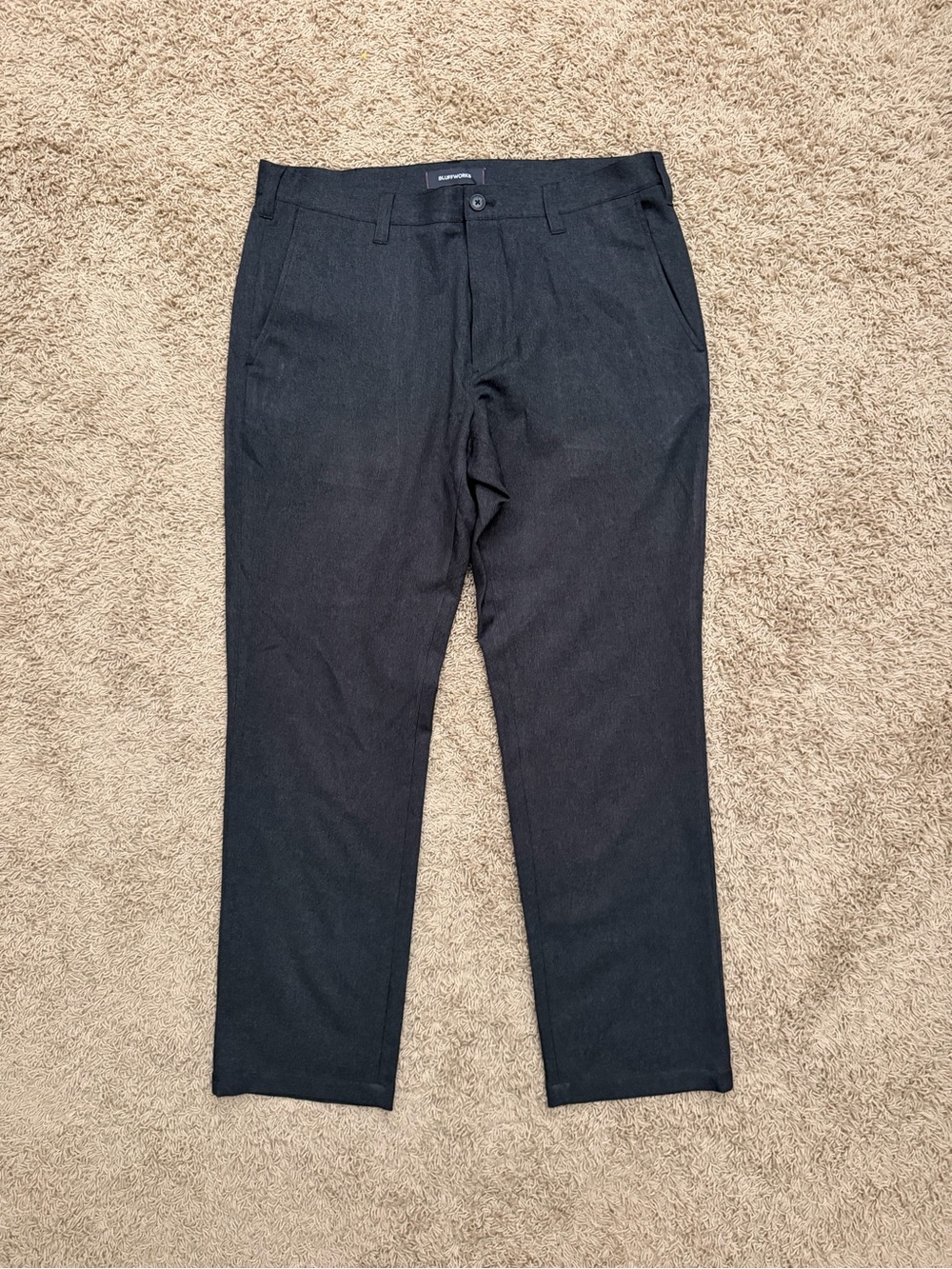 Bluffworks Pants Mens 36x32 Black Gramercy Preppy Business Casual Travel Chino